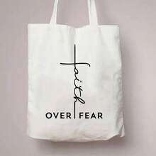 Todo mi esperanza está en Jesús bolso de mano de lona con patrón fe Jesús diseños de sublimación bolso de compras bolso religioso de gran capacidad - 14 - Ver 2