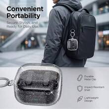 Tương thích với ốp lưng Galaxy Buds 4/Buds 4 Pro trong suốt có nhũ. - Trong sáng - Xem 5
