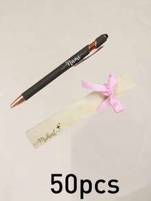 Bolígrafo con nombre personalizado, elegante estilo Aurora, bolígrafo de escritura con tarjeta de regalo con cinta, bolígrafo de firma personalizado para oficina, escritorio, diario, notas con lazo & caja de regalo, regalo personalizado para maestro, colega, graduación, cumpleaños, recuerdo único personalizable - Estilo D - Ver 33