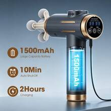 Hailicare 99-Level Powerful Portable Massage Gun, Comes With 11 Massage Heads, Auto Shut Off In 10 Minutes, Electric Massager For Muscle Relaxation, Deep Tissue Massage, Fitness - Dark Grey - View 7