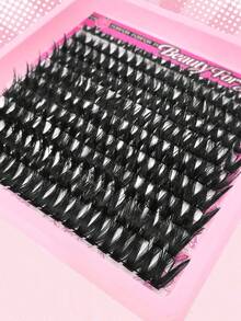 FQBFQB 10 filas/200 piezas de pestañas postizas en racimo con rizo D, pestañas en racimo rizadas adecuadas para extensión de pestañas, pestañas dramáticas, racimos de pestañas gruesas de 10-16 mm, adecuadas para principiantes, pestañas postizas de poco volumen - D - Ver 4