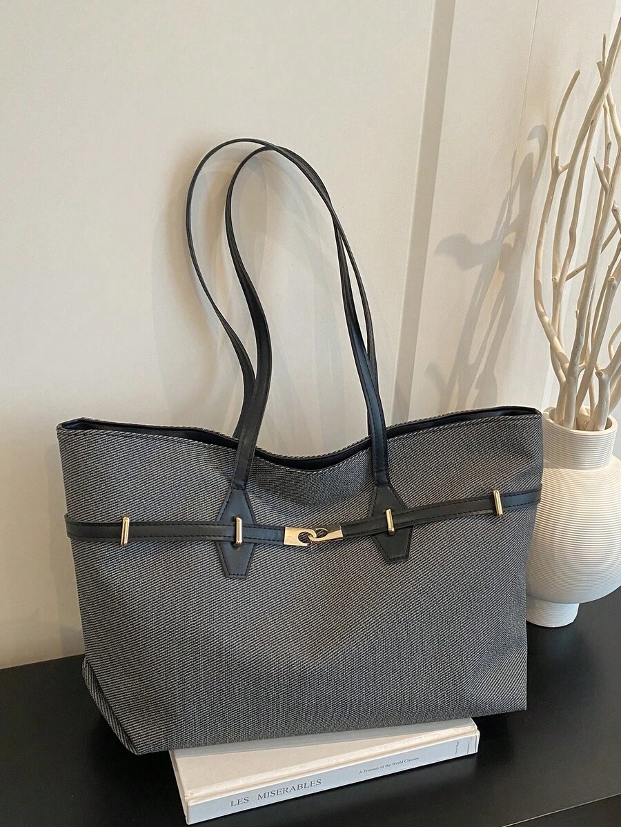 New Fashion Handbag For Women, Versatile Commuter Tote Bag With Large Capacity, Shoulder Bag - Black - View 1