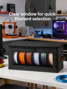 Caja de almacenamiento y estantería organizadora para filamento de impresión 3D - Caja de almacenamiento: Adecuada para entornos domésticos, de oficina o de estudio. Diseño de alta capacidad: Acomoda múltiples rollos de filamento; también es una opción ideal para organizar CDs, ropa, calcetines, herramientas y otros artículos. - Multicolor - Ver 1