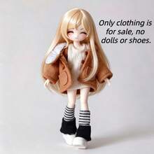 1件時尚服裝套裝，適用於8cm或12cm BJD娃娃，精緻風格，美麗可愛獨特，適合您心愛的BJD娃娃穿著與換裝，生日、新年、聖誕禮物（僅含服裝，不含娃娃，不含鞋子，請參閱備註） - 彩色 - 查看 12