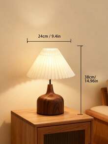 1 pieza Lámpara de metal con textura de madera y pantalla de tela retro, luz suave, estilo nórdico, italiano, francés, rústico, de lujo para sala de estar, dormitorio, lectura, escritorio, personalizada, creativa, luz cálida, decorativa, romántica, elegante, atmósfera lujosa, USB, mesita de noche, para dormir, mamá, regulable, luz nocturna pequeña, silenciosa para personas que duermen ligero - Multicolor - Ver 6