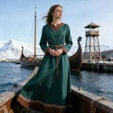 Medieval Viking Clothing For Women In , Linen Peasant Dress From The Renaissance Period - Viking Dress - View 2