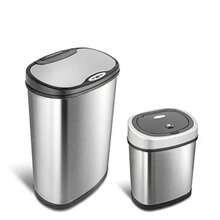 ninestars el Original Touchless Sensor automático de Movimiento Trash Can Combo Set Stainless and Black 1 - Plata - Ver 2