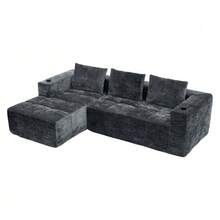 258 Cm Wide, Fully Folded L-Shaped Sofa With Three Cushions – A Classic, Minimalist And Comfortable Sofa, Perfect For Small Living Rooms And Apartments. - 灰色 - 查看 11