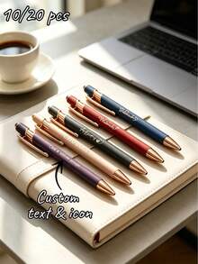 10/20pcs Customized Tactile Pens Wholesale - Personalized With Name/Logo Engraving, Suitable For Graduation Gifts, Teacher Gifts, Corporate Meetings, Conference Souvenirs, And Alumni Events - Multicolor - View 1