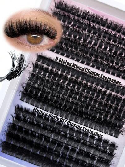 275 Pcs Mixed Fluffly Eyelash Extensions Kit Individual Eyelash Extensions For Volume Length & Curl D Curl 10-18mm Lashes Suitable For Beauty Lovers Black Large Volume Eyelash