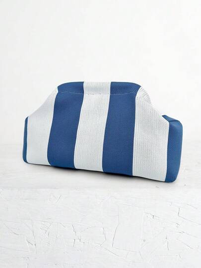 2026 Summer New Women's Cloud Pattern Striped Handbag, Large Capacity Clutch Bag With Zipper Design, Lightweight And Foldable For Daily Work, Makeup, Party, Vacation And Evening Events, Gift For Friends, Valentine's Day Gift