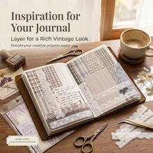 34 miếng giấy dán ren, chất liệu giấy scrapbooking, đồ dùng trang trí sổ lưu niệm, đồ thủ công mỹ nghệ, sổ nhật ký. - A - Xem 6