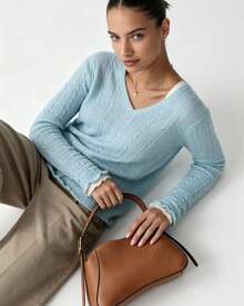 Kate Spade Bolsos pequeños tipo hobo de la serie KS 454 para mujer, bolso de hombro con correa ancha y gran capacidad. - Marrón - Ver 8