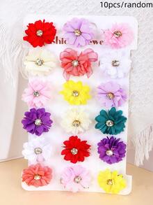 10/153/Pcs/Set Pink Flower Butterfly Hair Accessories Set, Sweet Hair Accessories - Suitable For Girls And Women, Daily Essential - Multicolor - View 18