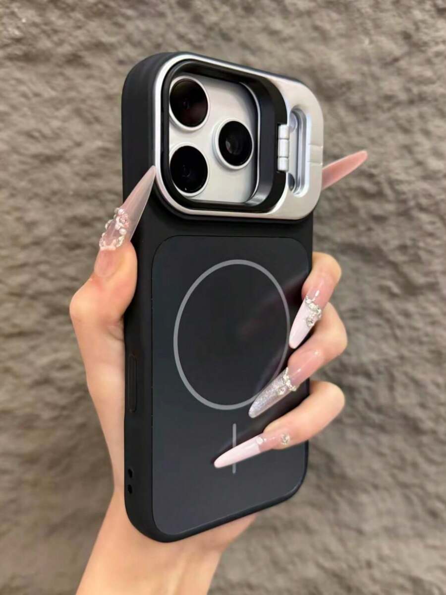 Luxury Camera Holder Stand With Camera Lens Film Magnetic Phone Case Compatible With IPhone 17 Pro Max 17 Pro 16 15 14 13 12 Pro Max Wireless Charge Shockproof Cover
