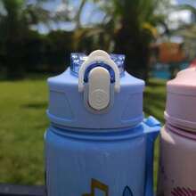 Disney Cute Stitch Cartoon 800ml/27.5oz Sports Water Bottle, With Wrist Strap And Leak-Proof Lid, Perfect For Daily Workout And Outdoor Running. It Is An Ideal Birthday And Christmas Gift For Family And Friends. (Button Color Random.) - Multicolor - View 5