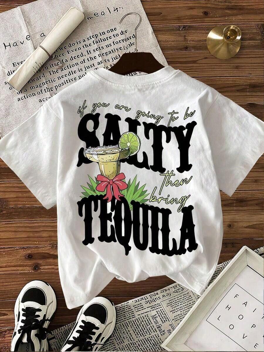 Women's Short-Sleeved T-Shirt, Round Neck, Casual, Fashionable For Summer, Unisex Graphic T-Shirts, Unisex Casual T-Shirt, 100% Cotton. - 白色 - 查看 1