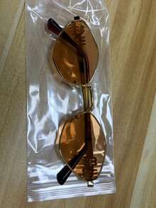 Lao Qian Feng Diamond Metal Frame Sunglasses, Women's Dress Up Sunglasses, Personalized Geometric Design, Suitable For Travel, Daily Wearing, And Photography With Concave Shapes, Showcasing Personal Unique Charm, - Multicolor - View 10