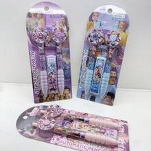 卡通魔法少女旋转自动铅笔套装，0.5mm自动铅笔带橡皮擦和替换笔芯，高性价比学生文具，书写流畅，适合日常学习，是生日礼物、学校奖励和返校用品的完美之选。 - 彩色 - 查看 8