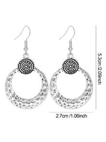 TopHanqi Bộ dây chuyền và bông tai kiểu Bohemian dập nổi, mặt dây chuyền bằng gỗ dây đen cổ điển dành cho nữ, trang sức du lịch. - Nhiều màu - Xem 3