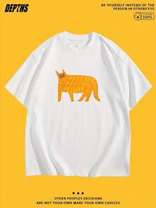 New Summer 2026 Collection, Unisex Styles, Crew Neck T-Shirt With A Fun, Creative Cartoon Design, Short Sleeves In Pure Cotton, Summer Fashion, Casual Top For Everyday Wear, Sizes: S–7XL | Shipped Within 24 Hours - White - View 8