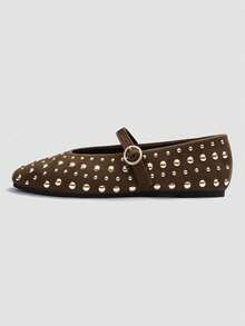 ADAMUMU Early Spring New Women's Comfortable Sequin Flat Shoes, Cute For Daily Wear, Holiday And Spring - Brown - View 4