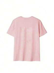 Women's Casual Short Sleeve Crew Neck T-Shirt With Funny Cat Letter Print, Cute Casual Summer Streetwear Tops - 羅莎 - 查看 2