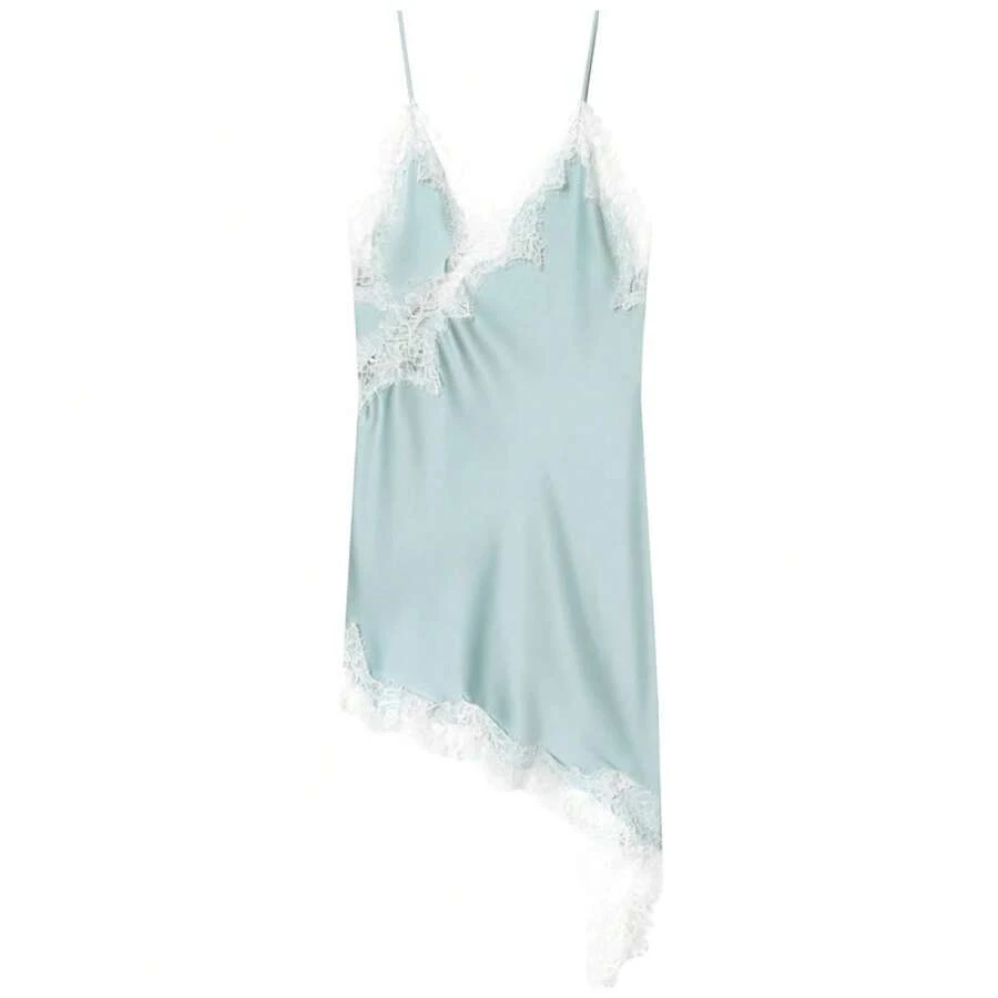 HXAO 2025 Vestido asimétrico de encaje para mujer, Vestido Sexy por debajo de la rodilla, Vestido elegante sin mangas con espalda descubierta, Vestido de fiesta elegante de lujo para mujer - Azul - Ver 1