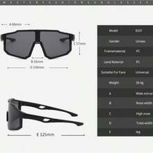 Large Frame Fashionable Cycling Glasses, Windproof Dustproof Motorcycle Outdoor Sports Goggles, Unisex Eyeglasses - Multicolor - View 5