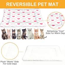 1pc Soft Pet Bed Pad, Reversible Dog Crate Mat With Diamond Heart Design, Washable For Small/Medium/Large Dogs, Suitable For All Seasons - Multicolor - View 5