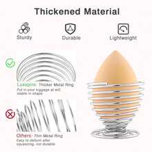 Luxspire Beauty Sponge Blender Holder, Makeup Blender Stand, Makeup Powder Puff Beauty Tool Dryer Drying Rack Egg Powder Puff Display Stand, Silver, 2 Pack - ColorB - 查看 2