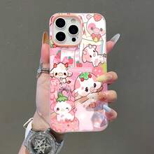 Dulces con temática de vaca y fresa rosa.funda de teléfono Fundas compatibles con ,Apple,VIVO,OPPO,,, y Honor.Fabricadas en silicona TPU,ofrecen protección contra golpes y caídas. - Rosa - Ver 3