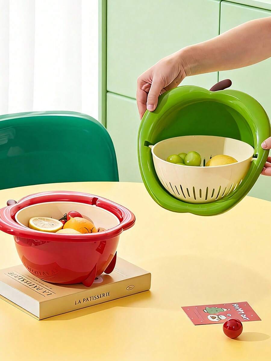 优雅蓝色图形水槽过滤器 - 防滑,食品级塑料沥水篮,适用于厨房、水果、蔬菜和汤料的过滤,可用于收集剩菜剩饭,厨房排水解决方案 | 优雅厨房配件 | 塑料过滤器 - 純色 - 查看 1