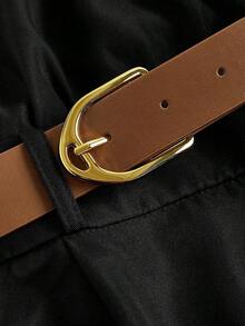 MOD Mono de cuello alto con bolsillo y cinturón de un solo color - Negro - Ver 3