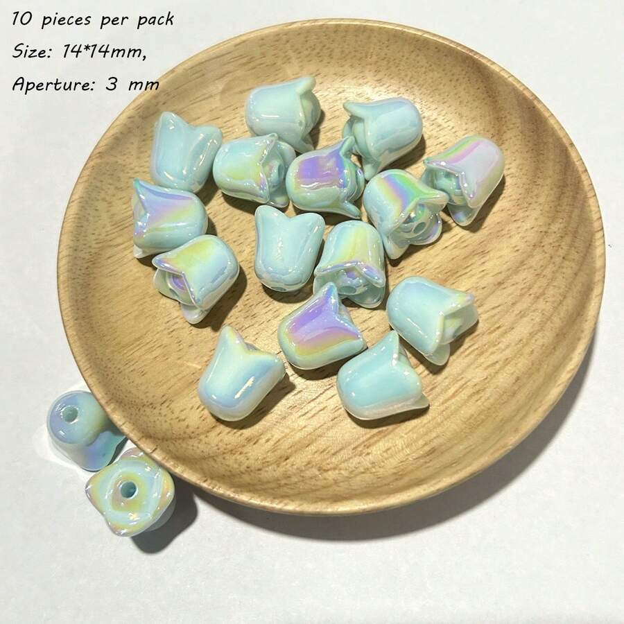 亚克力单色滴油煤球饼干直孔散珠 DIY 手机挂绳、吊坠、钥匙扣配件 - 彩色 - 查看 1