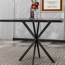 Square Dining Table, Mid-Century Modern Style Square Dining Table For 4-6 People, Coffee Table For Kitchen, Dining Room, Office, Space Saving. - Black - View 3