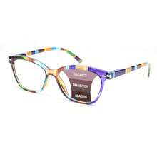 1pc/2pcs Colorful Multifocal Reading Glasses, 2-In-1 Progressive Lens, Comfortable Spring Temples, Classic Frame With Colorful Plaid, Distance & Near Vision, Fashionable Multifocal Readers - Brown Flower - View 17