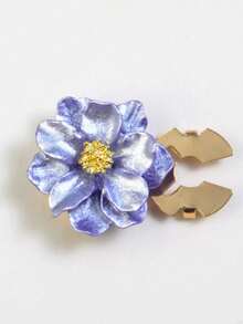 1pc Pearl Gardenia Flower Shirt Cuff Button Cover, Decorative Clothing Button - Lilac Purple - View 3