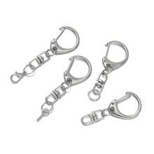 10pcs Lobster Clasp Key Ring Keychain C Shape Clasps Connector Hook For DIY Jewelry Making Findings Key Chain Accessories - White K - View 4