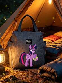 MY LITTLE PONY Bolsa térmica de LITTLE PONY con múltiples bolsillos - Bolso de mano sencillo con gran capacidad y bolsa de almuerzo con preservación de aluminio - Bolso de mano para ir al trabajo - Multicolor - Ver 9