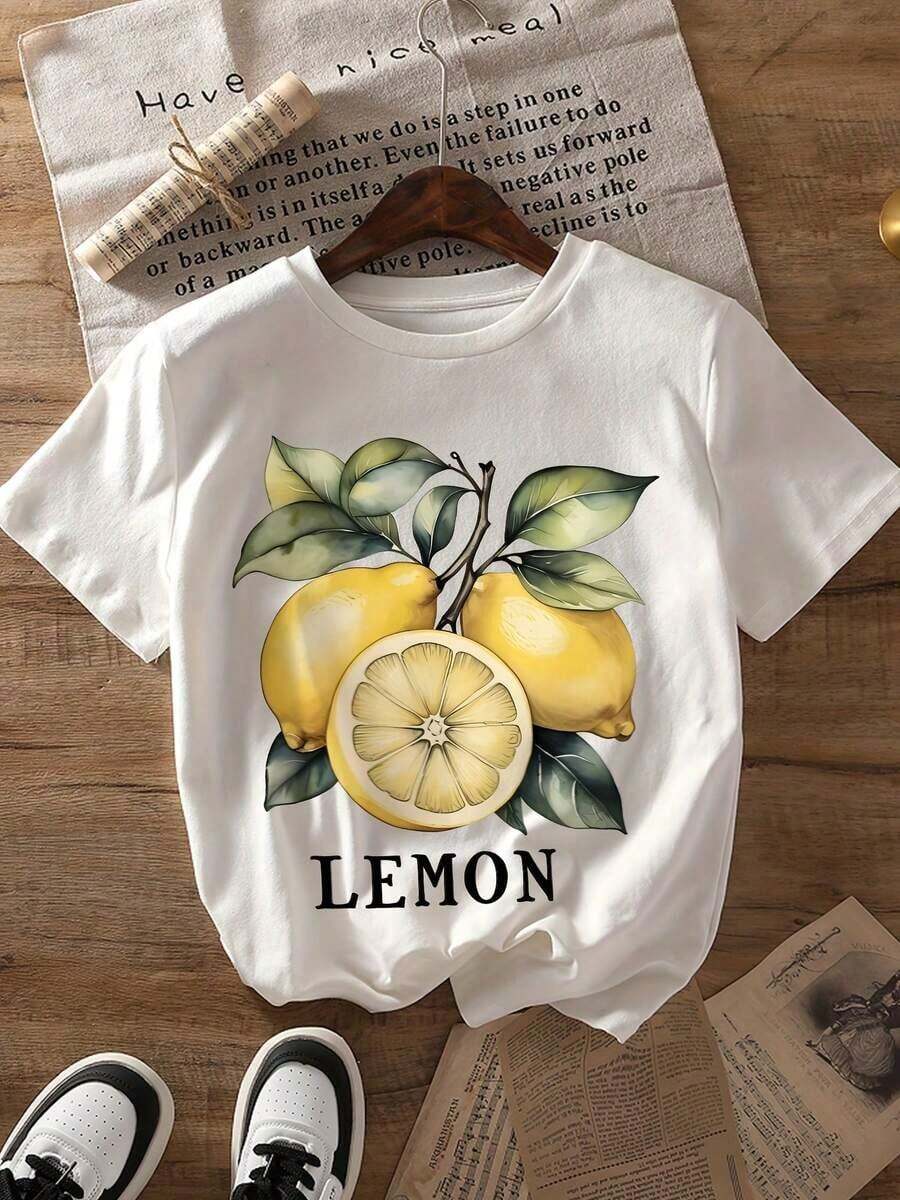 Casual Short-Sleeve Round-Neck Top-Tayzi Cotton QWKS Women - White - View 1
