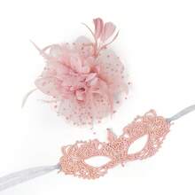 Máscara de encaje de fascinador estilo vintage de los años 20 para mujer, para carnaval, fiesta, Mardi Gras, baile de graduación (los accesorios para el cabello y las máscaras son desmontables) - Multicolor - Ver 18