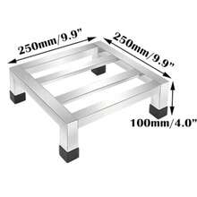 Estante para recubrir de 25 cm de largo x 25 cm de ancho 4 pulgadas de alto estante de acero inoxidable para almacenamiento comercial de servicio de alimentos en restaurante - como en la imagen - Ver 4