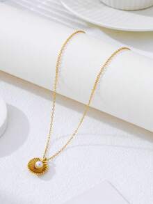 1 chiếc vòng cổ vỏ sò kim loại tối giản, thích hợp cho nữ giới đeo hàng ngày, mùa hè, đi nghỉ mát, trang phục thường ngày, món quà thanh lịch. - Vàng - Xem 2
