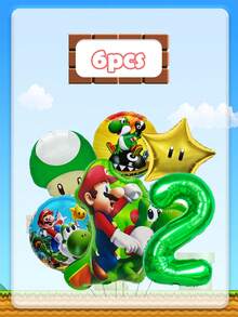 Sega Bộ trang trí cổng bóng bay theo chủ đề, gồm các loại bóng bay hình nhân vật hoạt hình, bóng bay hình ngôi sao, bóng bay hình nấm xanh, bóng bay số 1 xanh, bóng bay cao su màu tím nhạt mờ, tím ánh kim và tím kim tuyến. - Bóng bay - Xem 20