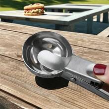 Cuchara para helado de acero inoxidable: ideal para postres familiares, confitería, helados, repostería y pasteles, cocina y hogar. - Plateado - Ver 5