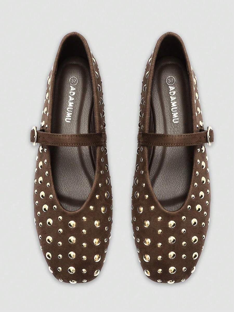 ADAMUMU Early Spring New Women's Comfortable Sequin Flat Shoes, Cute For Daily Wear, Holiday And Spring - Brown - View 1