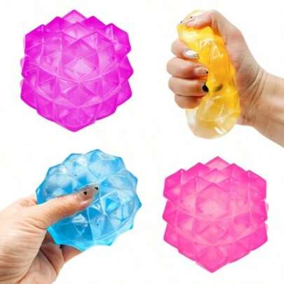 1pc Water Cube Polygon Ice Cube Malt Sugar Stress Relief Toy Cube Malt Sugar, Cheese Squishy, Squishy Dumpling, Fidget, Squishy