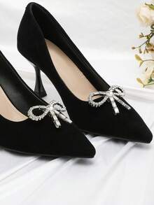 Detachable Metal Rhinestone Shoe Decorations, Shoe Clips Accessories For Sandals, Shoe Embellishments - Silver - View 3