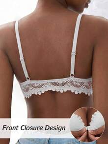 Women's Front Closure Lift-Up Bra - Anti-Sagging Sexy - Shaping Comfortable - White - View 3